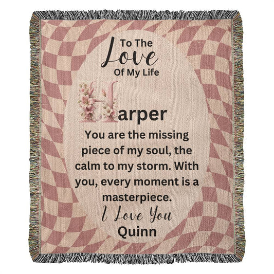 To The Love Of My Life - Custom Name Woven Blanket