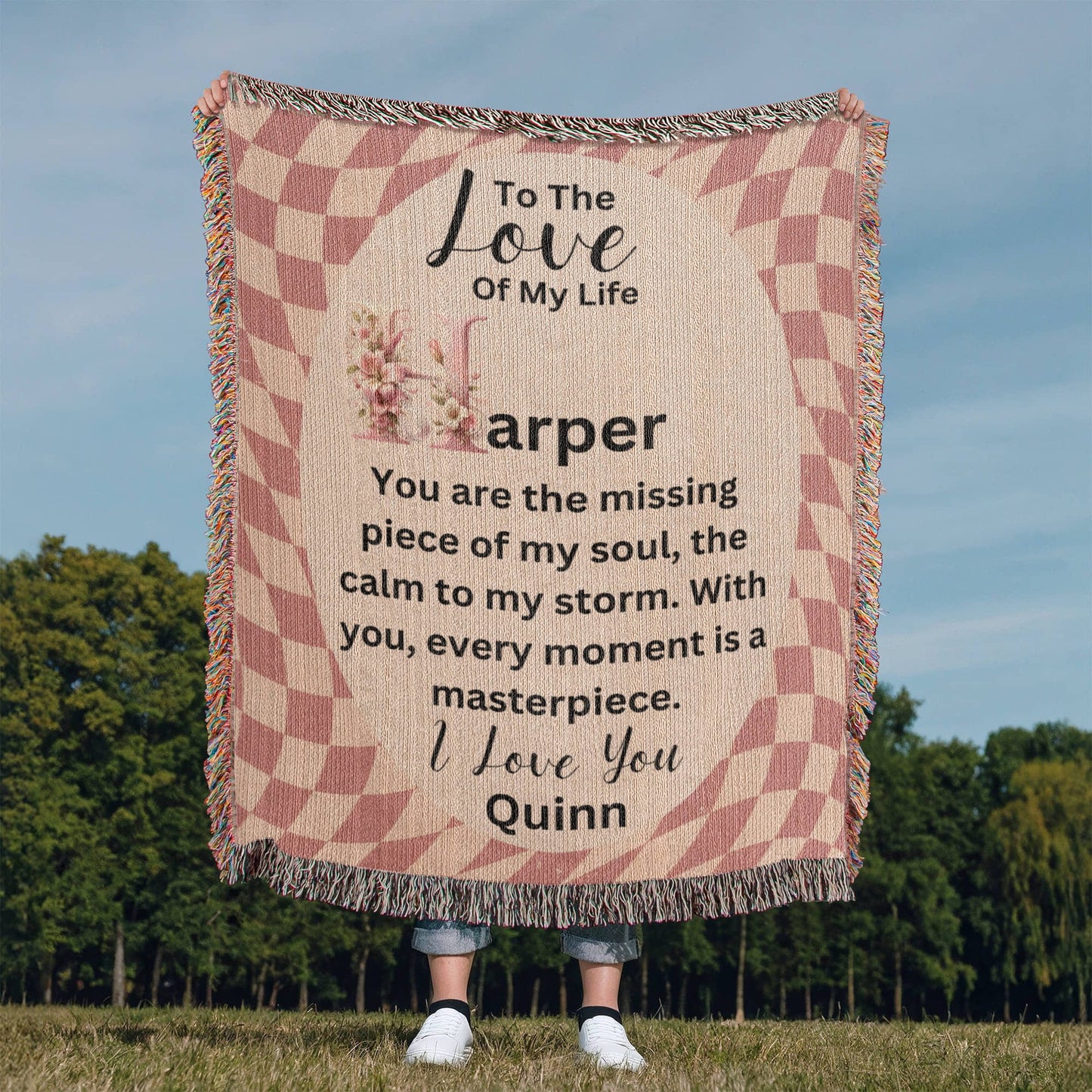 To The Love Of My Life - Custom Name Woven Blanket