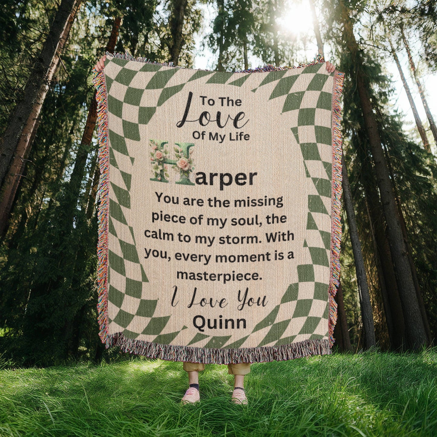 To The Love Of My Life - Custom Name Woven Blanket