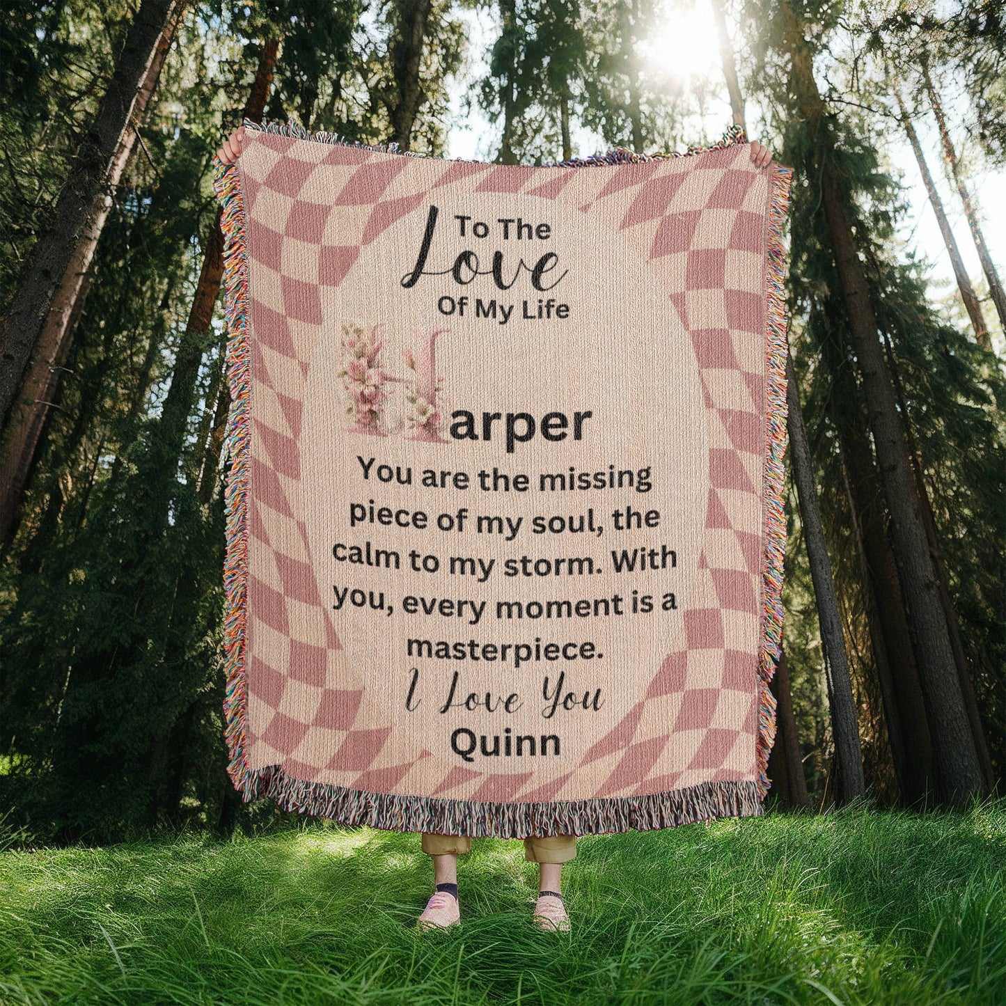 To The Love Of My Life - Custom Name Woven Blanket