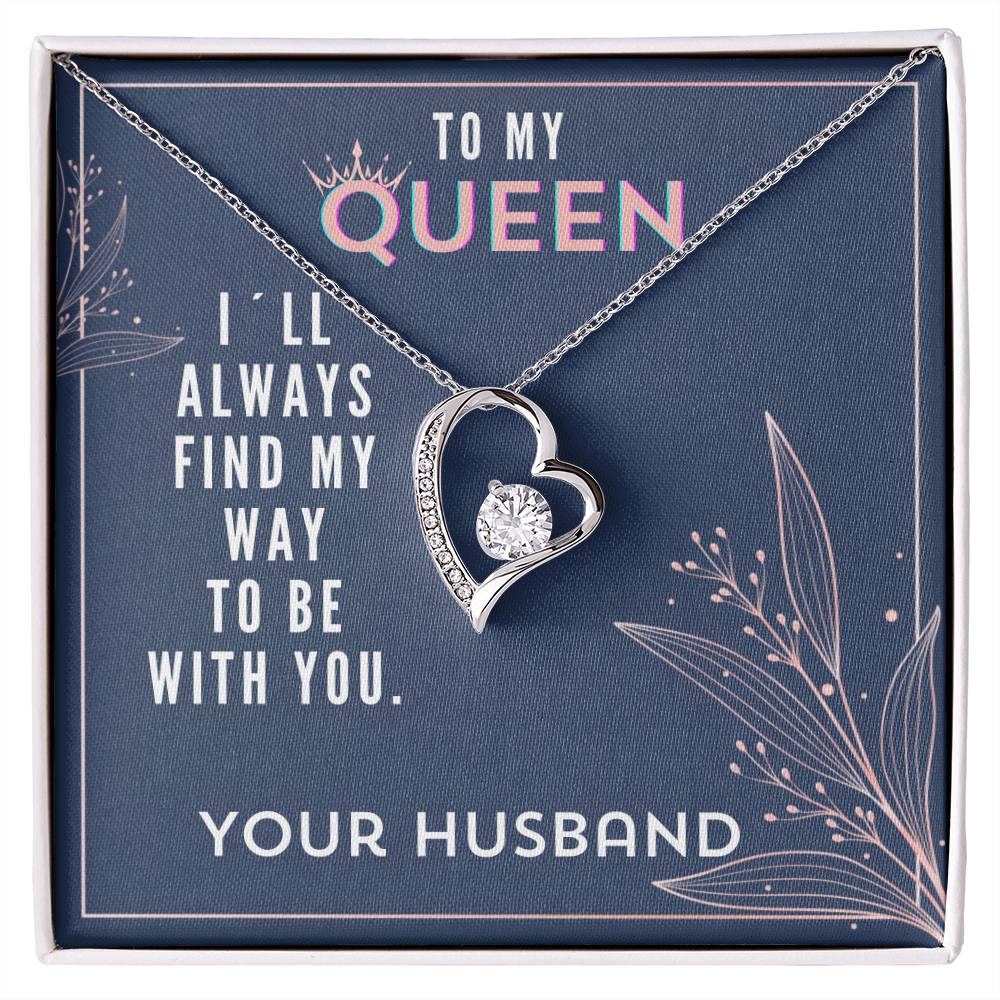 To My Queen Valentine´s Day Mother´s Day Message Card Forever Necklace