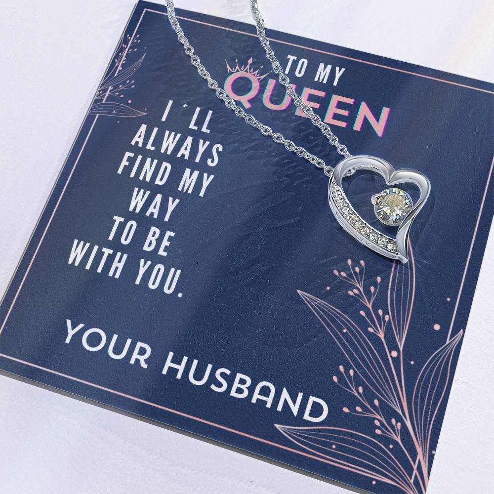 To My Queen Valentine´s Day Mother´s Day Message Card Forever Necklace