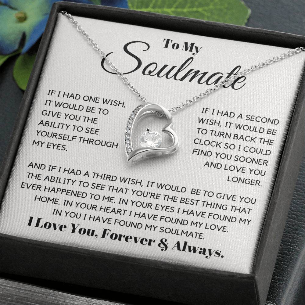 Keywords: gift for soulmate, sentimental necklace, meaningful jewelry, jewelry for soulmate, Love necklace, keepsake necklace, gift of love, soulmate gift ideas
Give your soulmate a gift that holds all your love and dreams with the "Gift For Soulmate. This beautifully crafted necklace is more than just a piece of jewelry—it's a heartfelt symbol of your hopes and blessings for her future. With its elegant design and thoughtful message card, this gift is perfect for birthdays, graduations, or special mileston