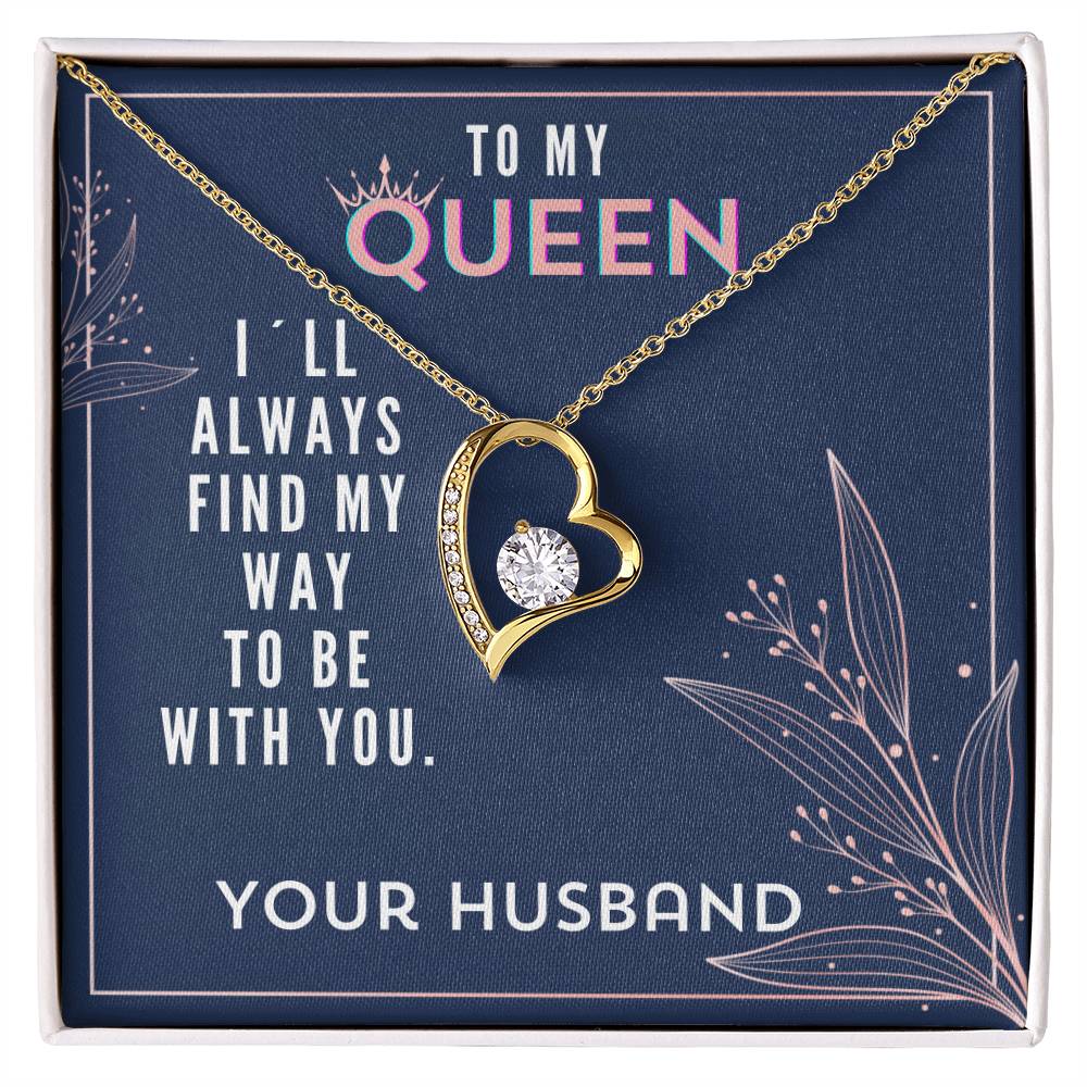 To My Queen Valentine´s Day Mother´s Day Message Card Forever Necklace