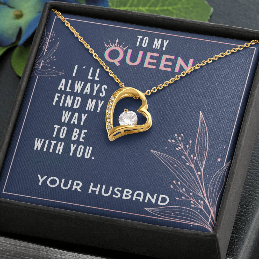 To My Queen Valentine´s Day Mother´s Day Message Card Forever Necklace