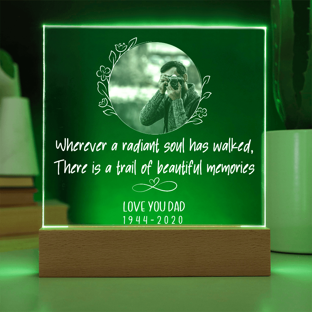 Custom Photo Text Memorial Acrylic Plaque