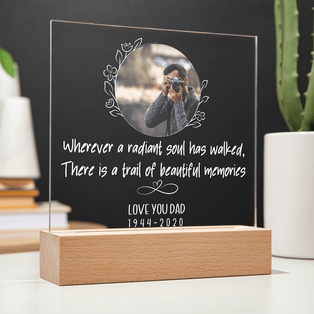 Custom Photo Text Memorial Acrylic Plaque