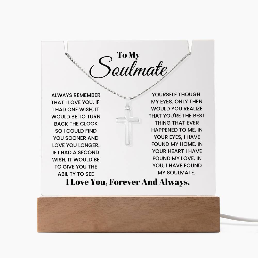 Gift For Soulmate - I Have Found My Soulmate Acrylic Cross Necklace Bundle