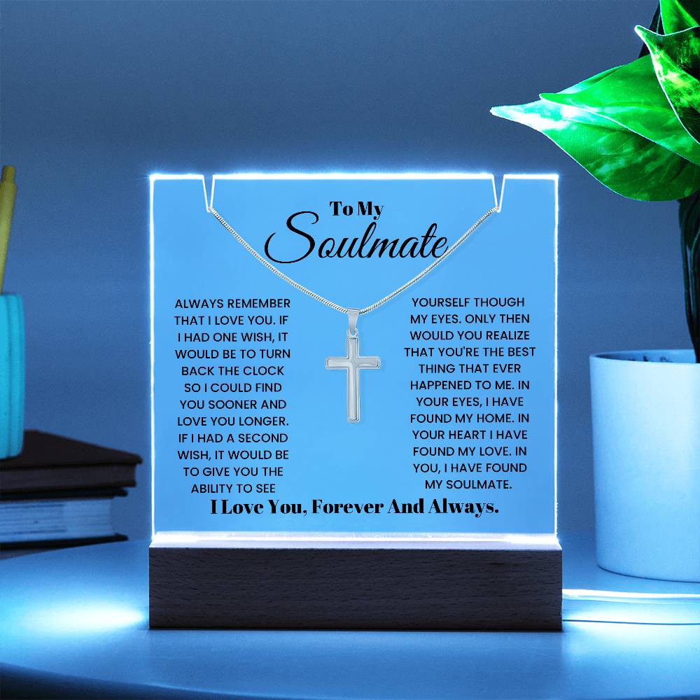 Gift For Soulmate - I Have Found My Soulmate Acrylic Cross Necklace Bundle