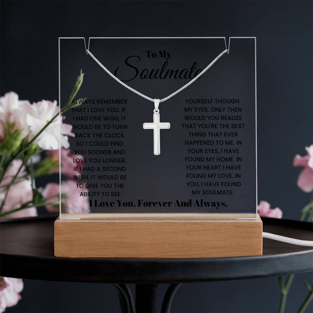 Gift For Soulmate - I Have Found My Soulmate Acrylic Cross Necklace Bundle