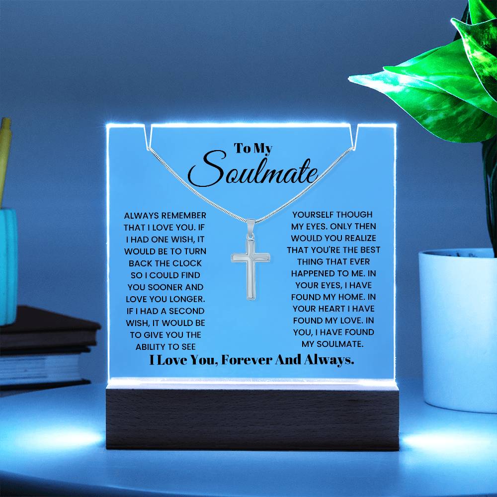 Gift For Soulmate - I Have Found My Soulmate Acrylic Cross Necklace Bundle