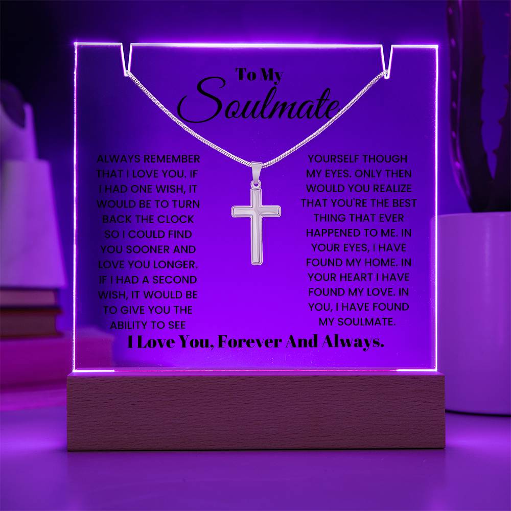 Gift For Soulmate - I Have Found My Soulmate Acrylic Cross Necklace Bundle