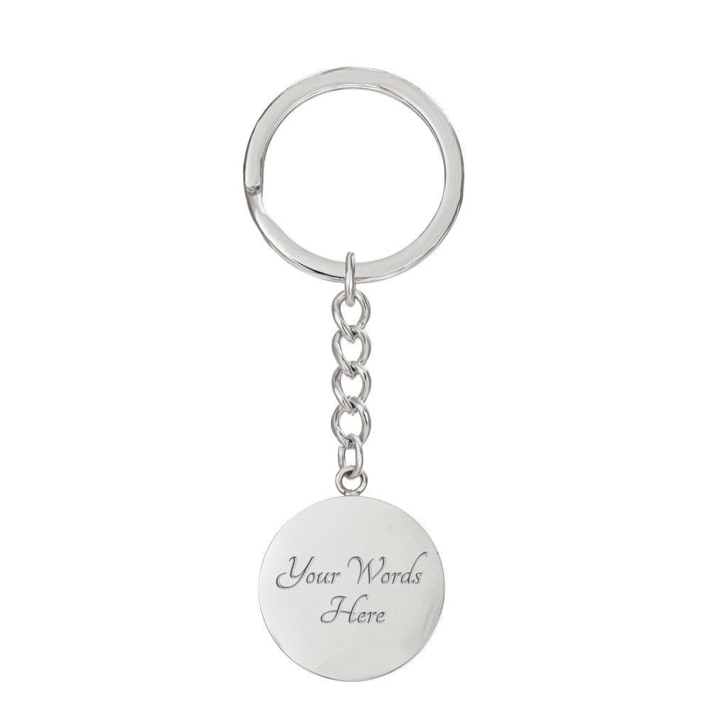 Custom Birth Month Flower With Engraving  Circle Key Chain