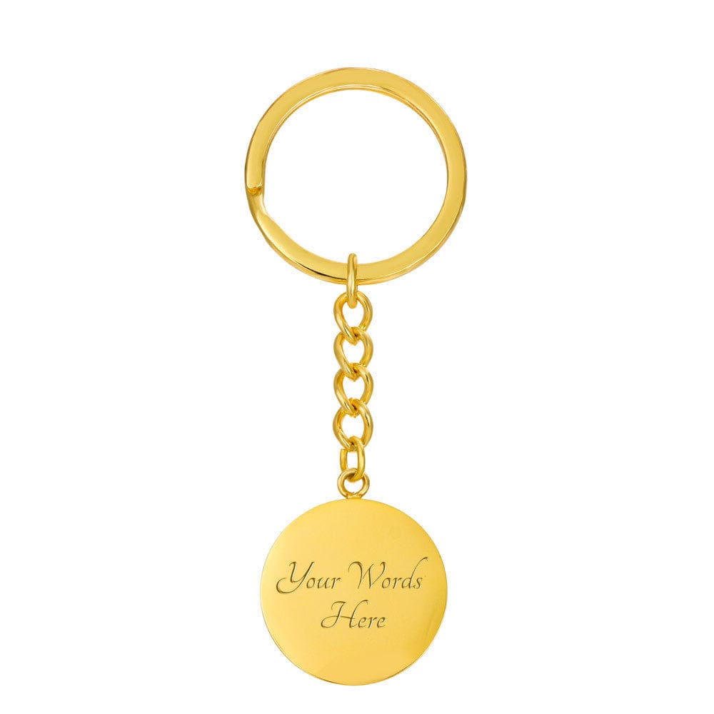 Custom Birth Month Flower With Engraving  Circle Key Chain