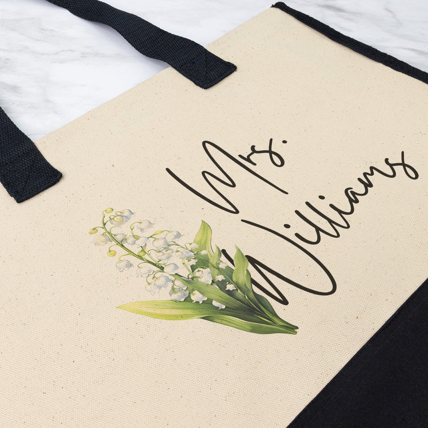 Custom Bride Name May Birthflower Totebag