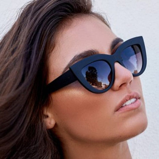 Vintage Cat Eye Sunglasses Female Trendy Glasses Personality Cat-eye Sunglasses Anti-blue Light UV400