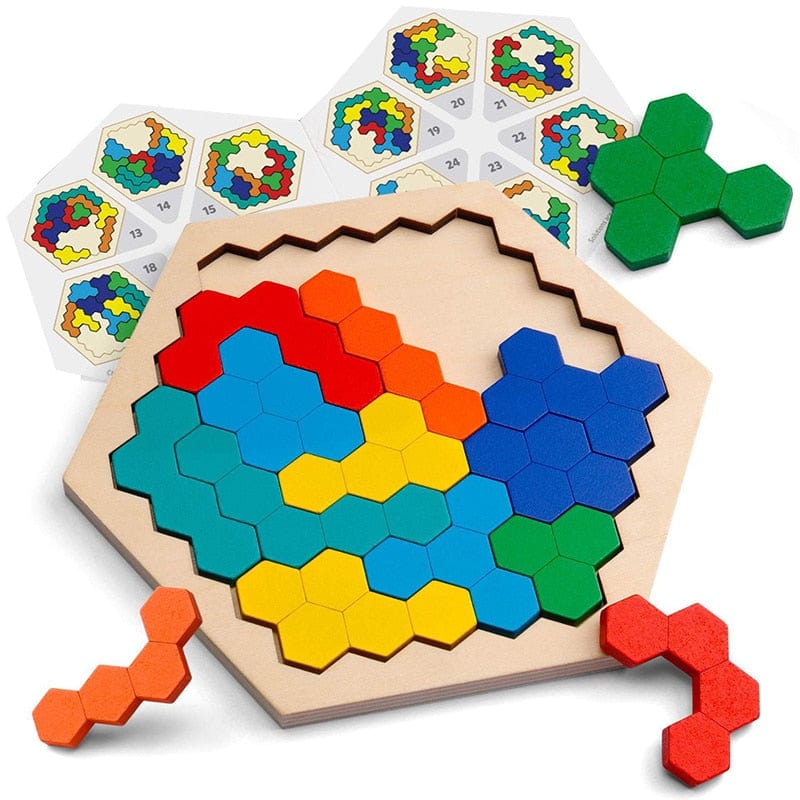 Colorful 3D Puzzle Wooden Tangram Toys High Quality Puzzle Game For Kids Preschool Imagination Educational Toys For Children