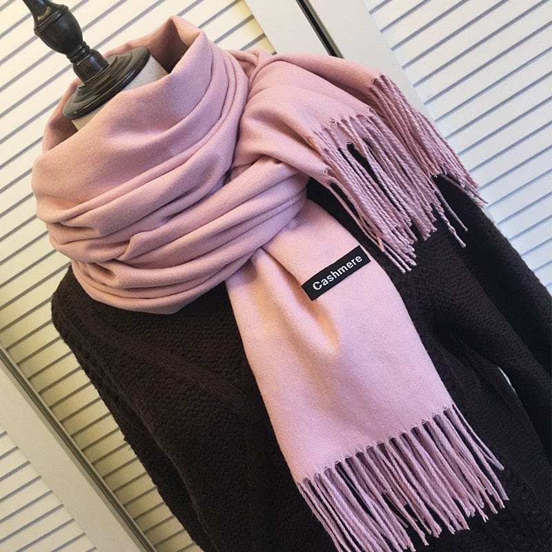 Women Solid Color Scarves With Tassel Lady Winter Autumn Long Scarf Warm Female Shawl Sale Men Scarf