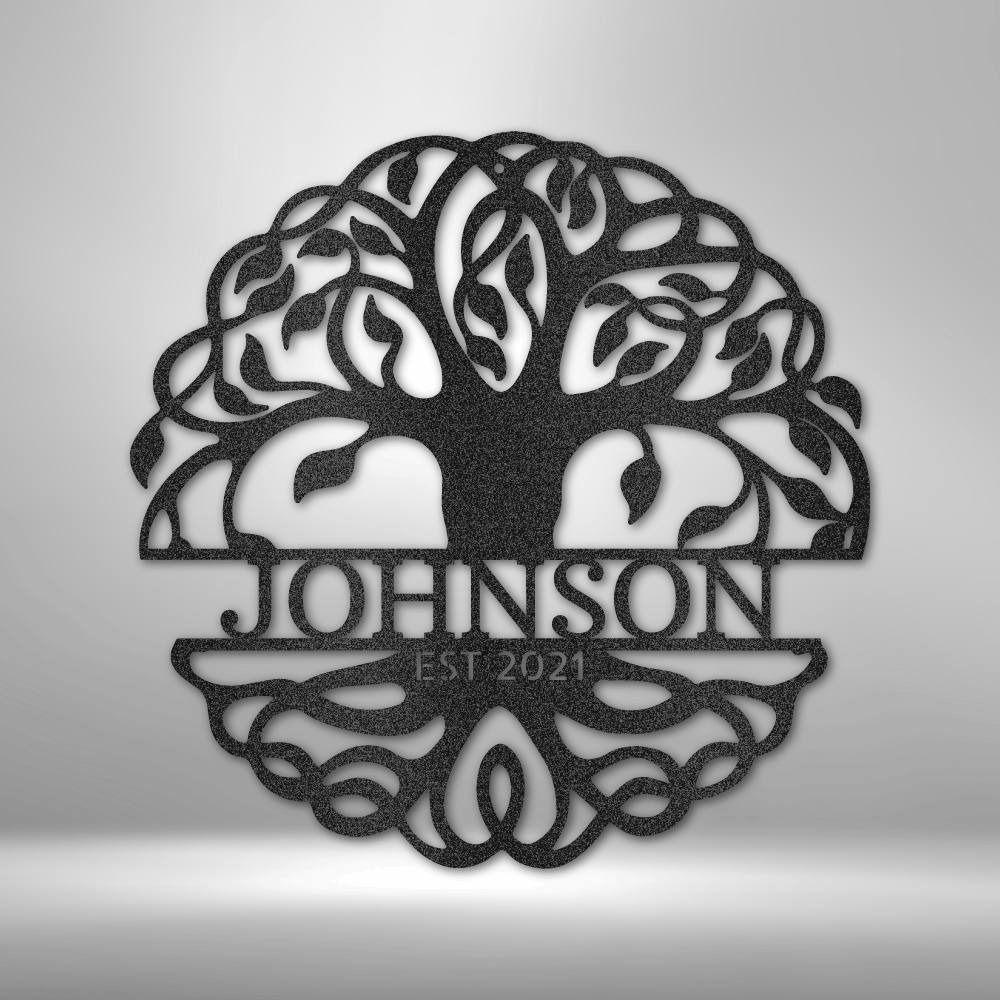 Custom Tree of Life Monogram Wall Sign Wedding Gift for Couple Custom Name Sign Wedding Date Sign Tree of Life Metal Sign Anniversary Gift Bridal Shower Gift