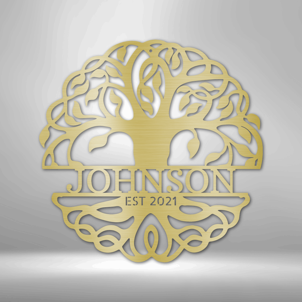 Custom Tree of Life Monogram Wall Sign Wedding Gift for Couple Custom Name Sign Wedding Date Sign Tree of Life Metal Sign Anniversary Gift Bridal Shower Gift