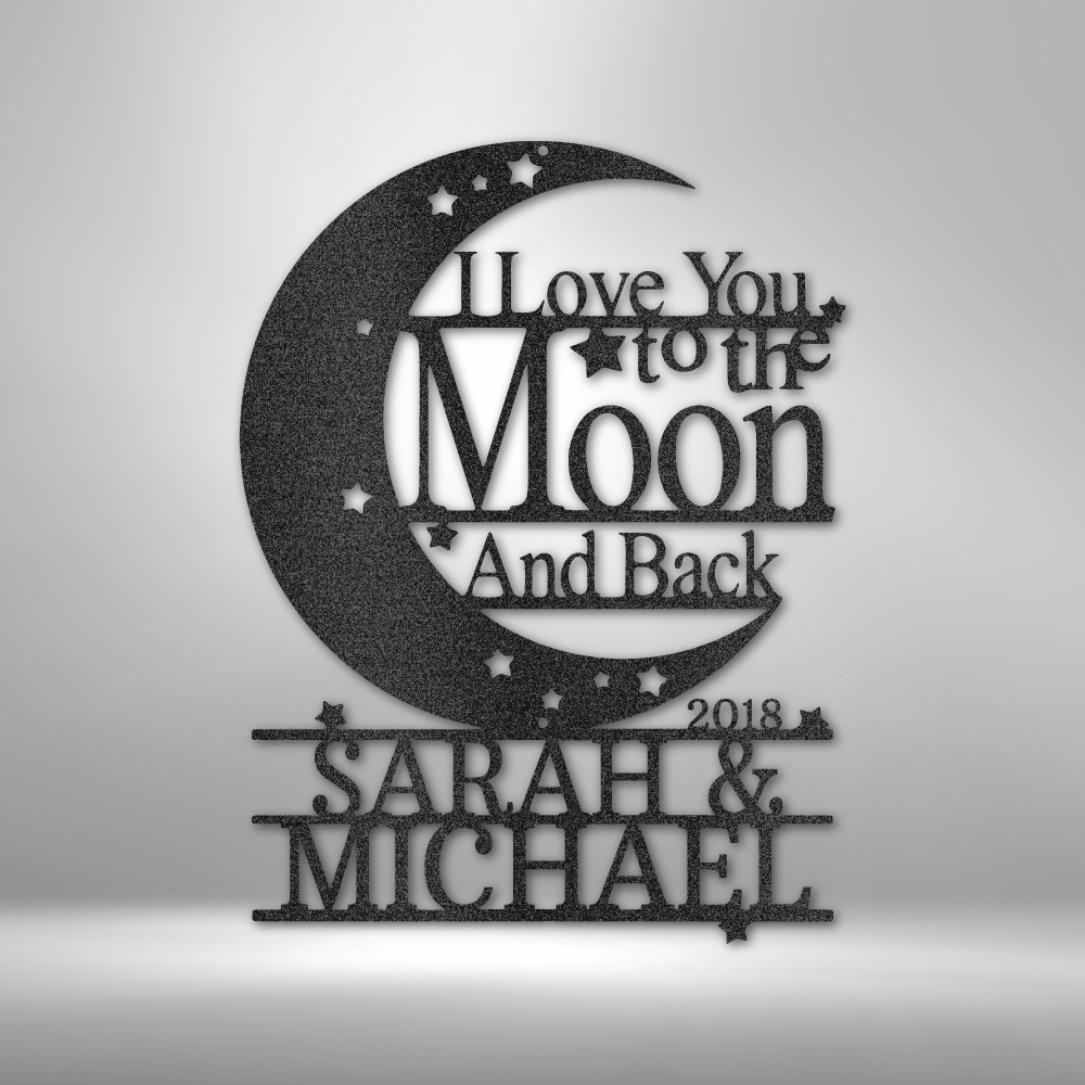 Custom Moon Monogram Personalized Wedding Gift for Couple Custom Name Sign Wedding Date Custom Mr Mrs Metal Sign Anniversary Gift Bridal Shower Gift