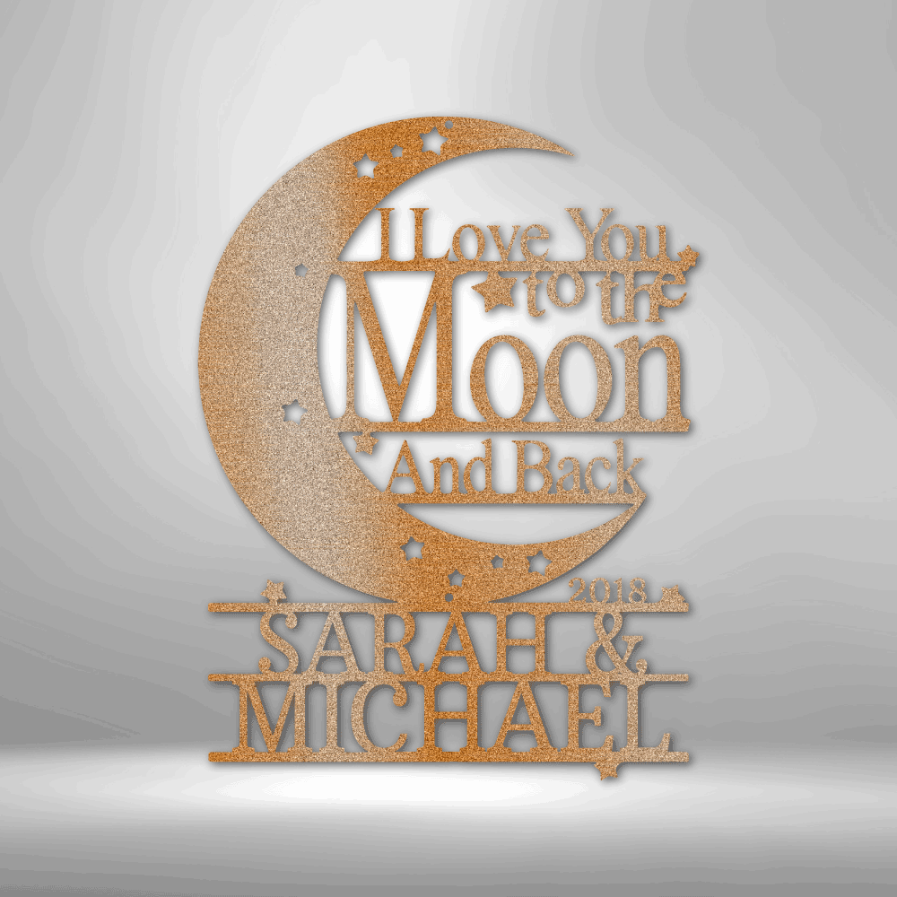 Custom Moon Monogram Personalized Wedding Gift for Couple Custom Name Sign Wedding Date Custom Mr Mrs Metal Sign Anniversary Gift Bridal Shower Gift