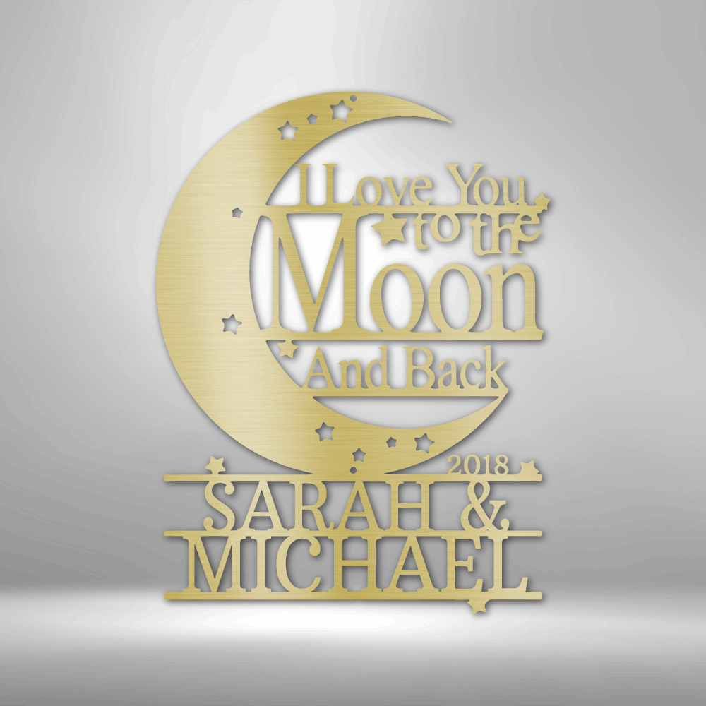 Custom Moon Monogram Personalized Wedding Gift for Couple Custom Name Sign Wedding Date Custom Mr Mrs Metal Sign Anniversary Gift Bridal Shower Gift