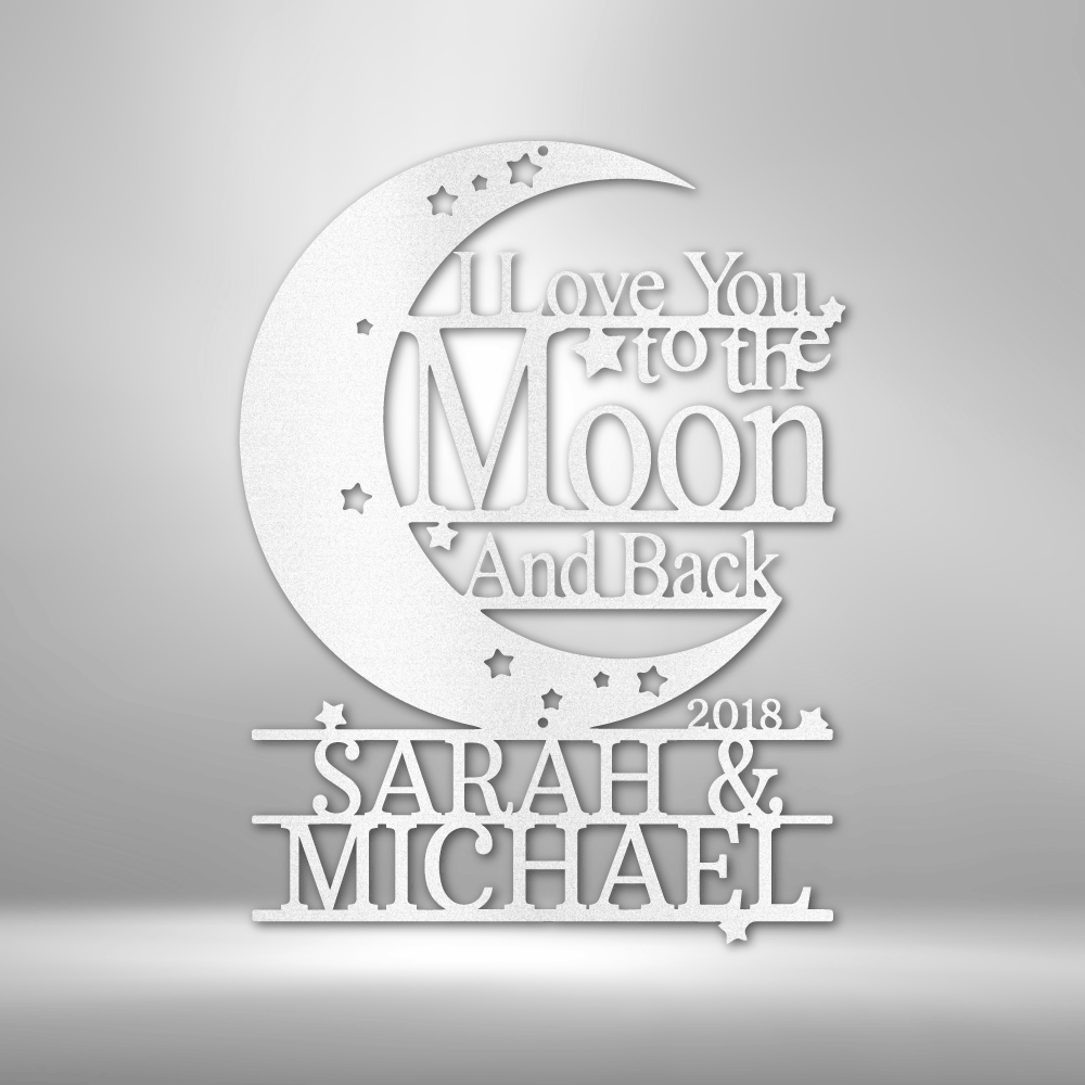 Custom Moon Monogram Personalized Wedding Gift for Couple Custom Name Sign Wedding Date Custom Mr Mrs Metal Sign Anniversary Gift Bridal Shower Gift