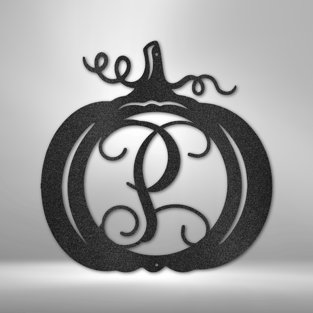 Pumpkin Initial Monogram|Custom Metal Signs | Monogram Wall Decor | Metal Wall Art | Last Name Sign | Family Name Sign | Personalized Wedding Gift | Custom Metal Art