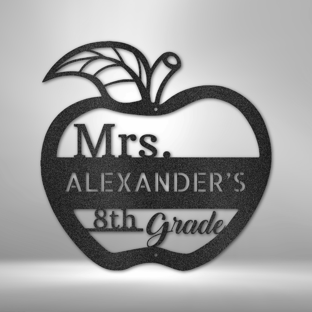 Custom Teacher Appreciation Monogram Metal Sign Wall Decor Metal Wall Art Last Name Teacher Sign Personalized Gift Metal Art