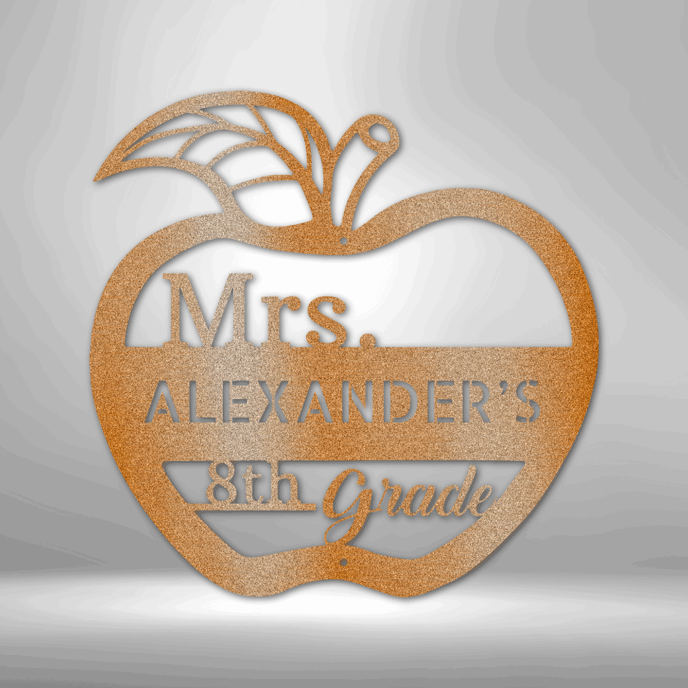 Custom Teacher Appreciation Monogram Metal Sign Wall Decor Metal Wall Art Last Name Teacher Sign Personalized Gift Metal Art