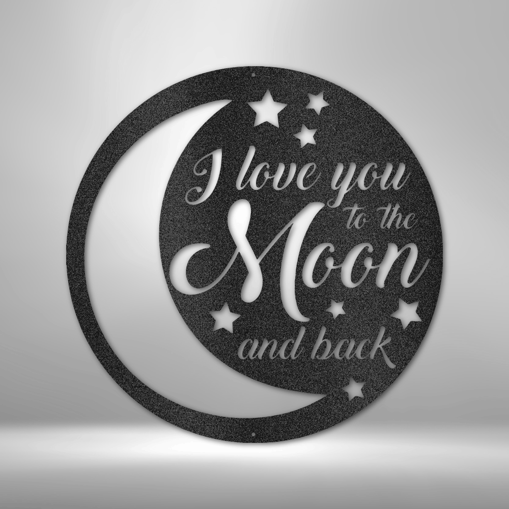 To the Moon and Back|Custom Moon Monogram| Personalized Wedding Gift for Couple | Custom Name Sign | Wedding Date Sign| Custom Mr Mrs Metal Sign| Anniversary Gift | Bridal Shower Gift