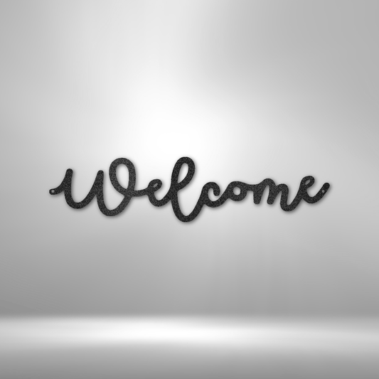 Welcome Script |Metal Sign| Metal Wall Decoration| Metal Art| Wall Hangings| Quote Wall Art| Metal Sign|Wall Sign| Housewarming Gift