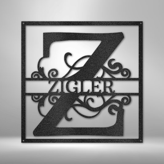 Split Square Monogram|Custom Metal Signs | Monogram Wall Decor | Metal Wall Art | Last Name Sign | Family Name Sign | Personalized Wedding Gift | Custom Metal Art