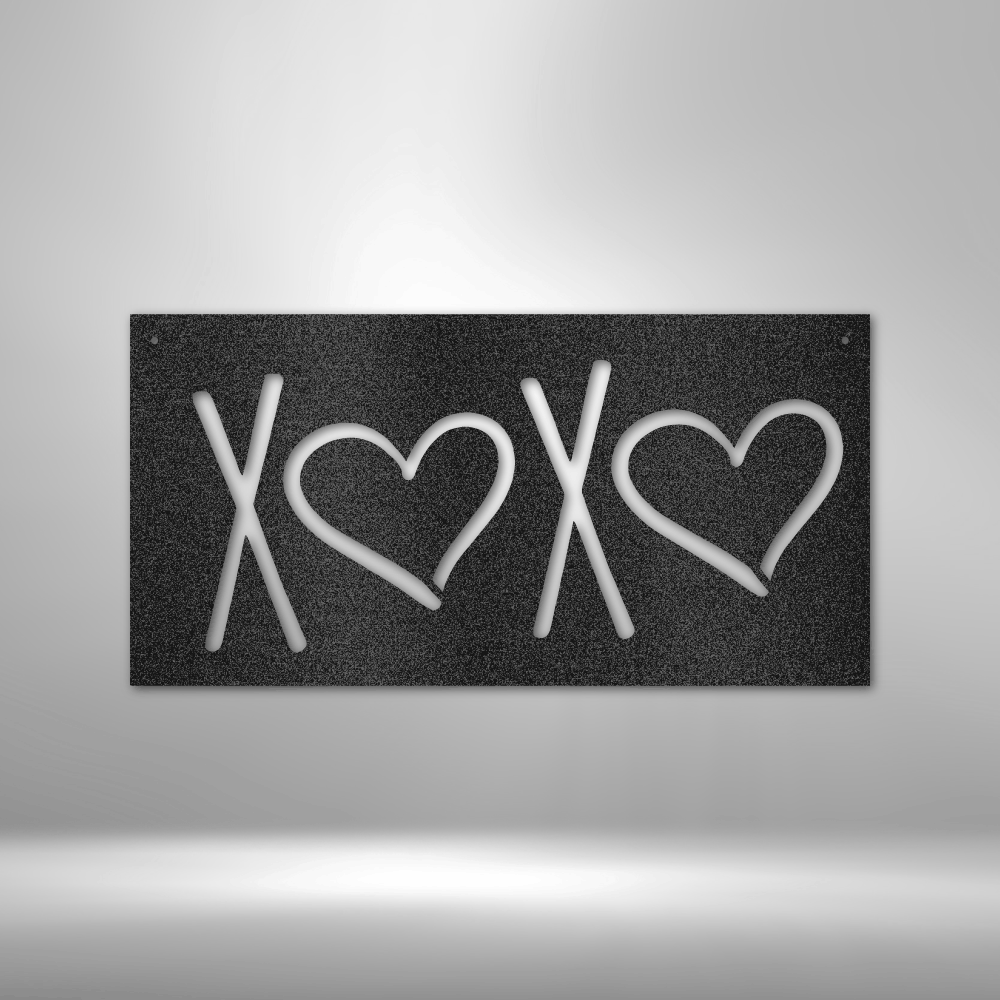 XOXO Steel sign|Metal Sign| Metal Wall Decoration| Metal Art| Wall Hangings| Quote Wall Art| Metal Sign|Wall Sign| Housewarming Gift