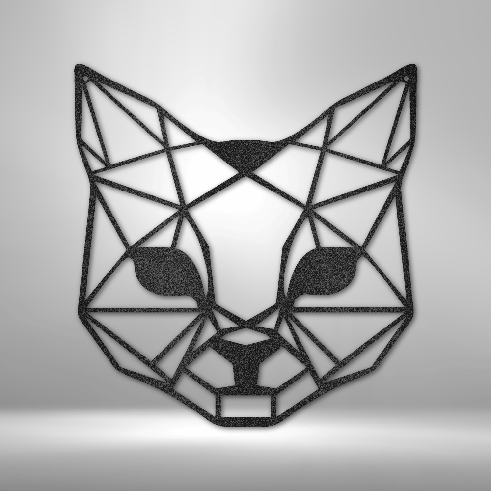 Geometric Cat| Metal Wall Art| Geometric Metal Cat Décor| Home Office Decoration| Wildlife Lover Gift| Wall Hangings| Cat Sign| Farmhouse Décor