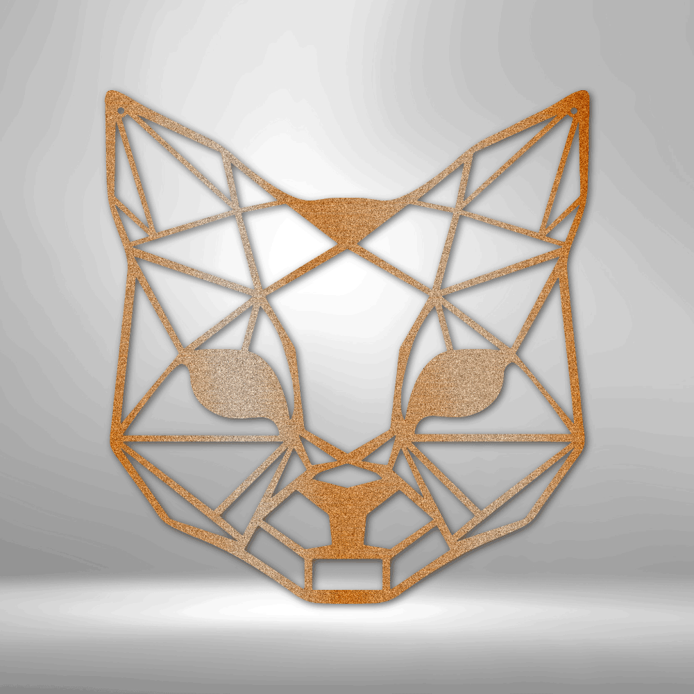 Geometric Cat - Metal Sign