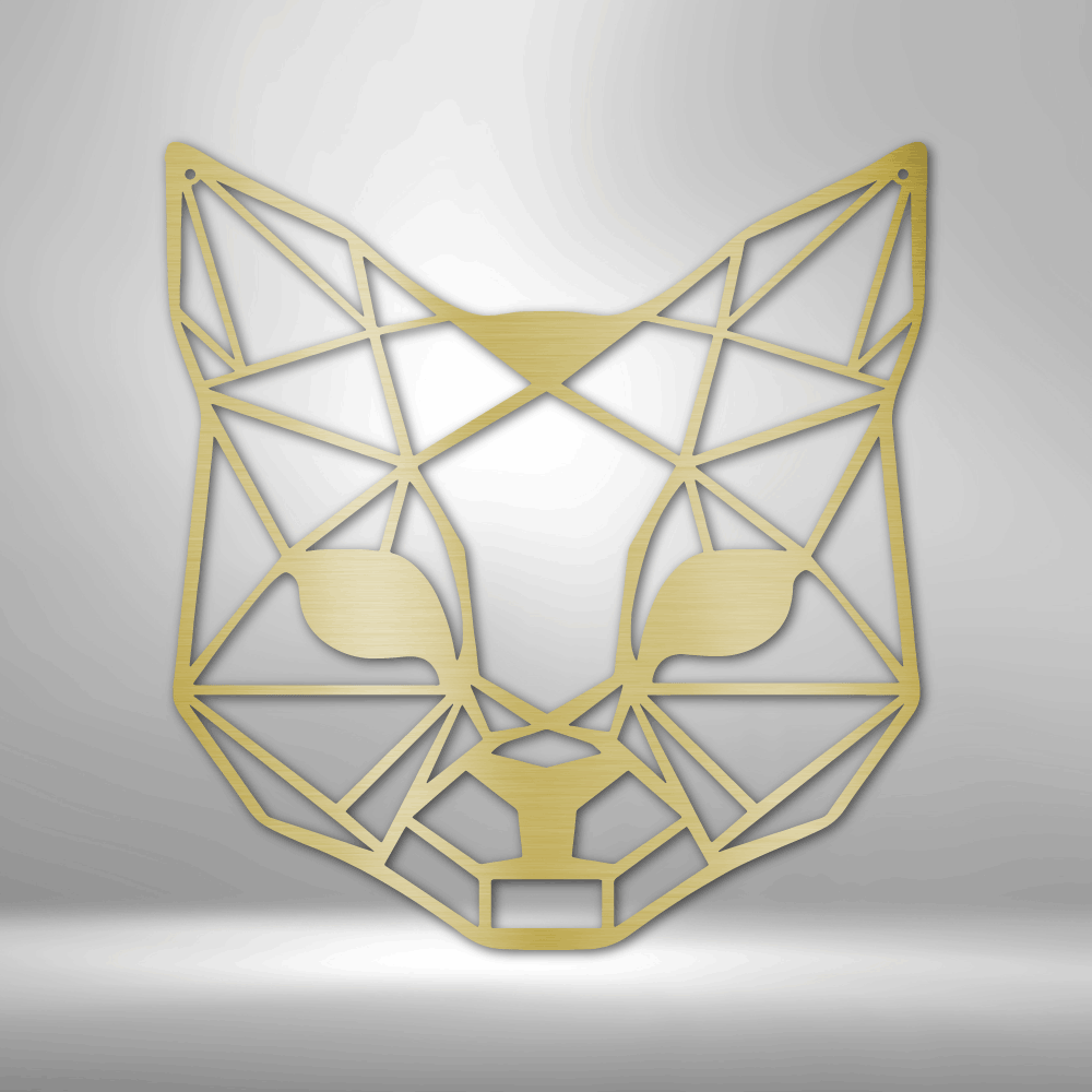 Geometric Cat - Metal Sign