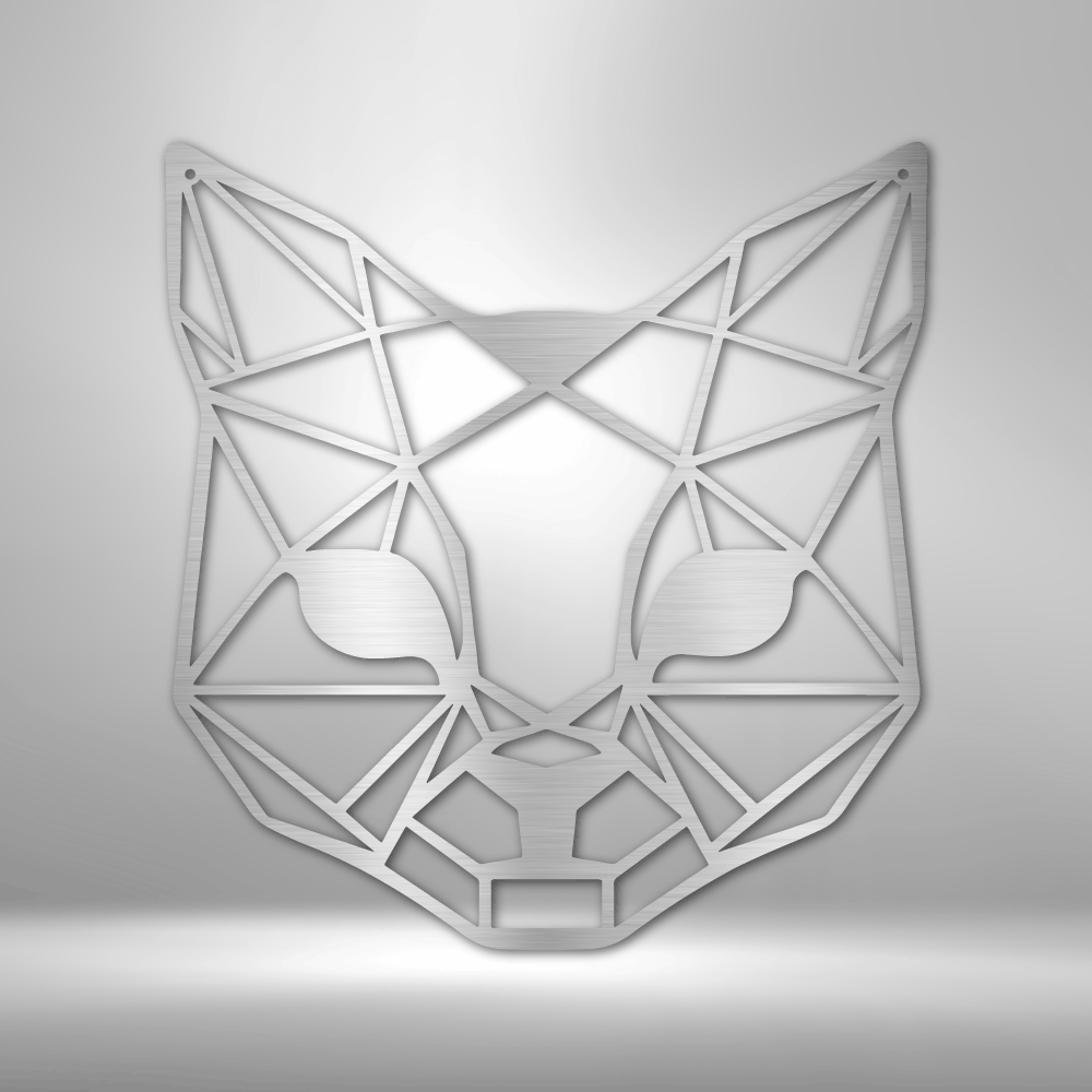 Geometric Cat - Metal Sign