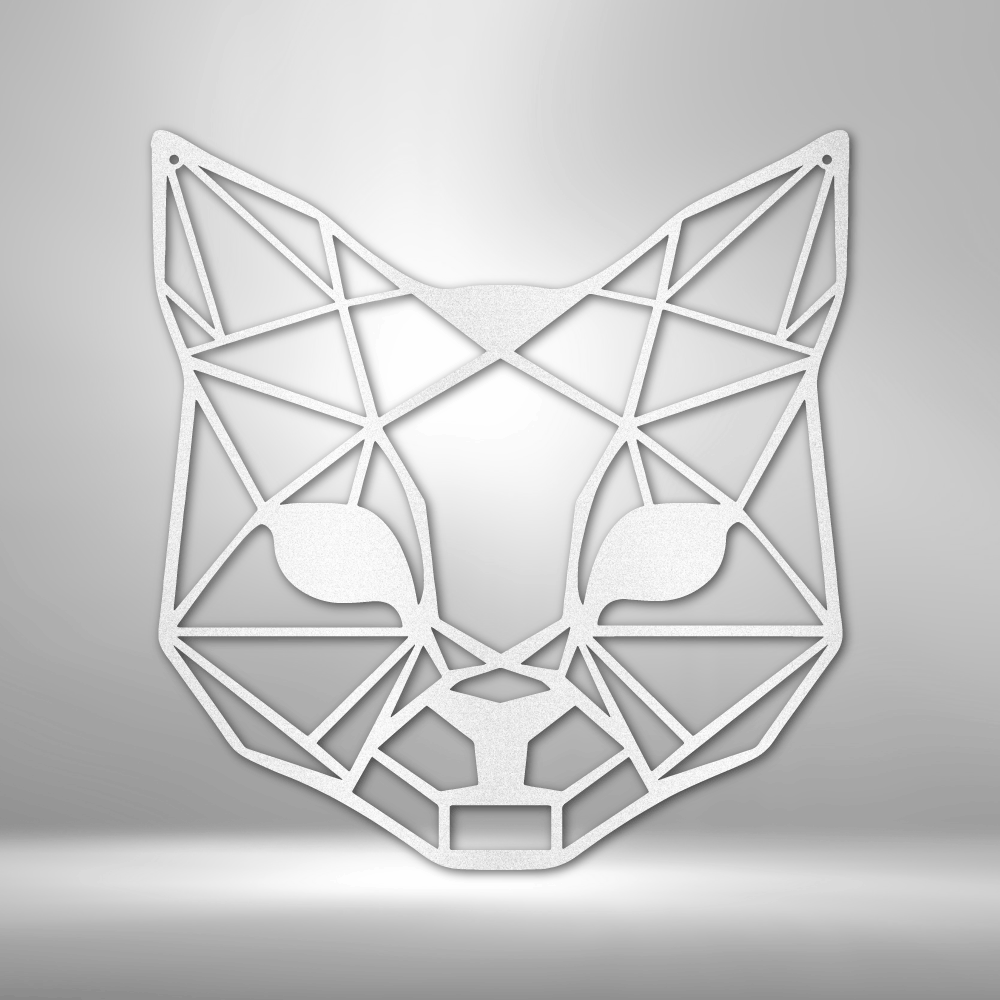 Geometric Cat - Metal Sign