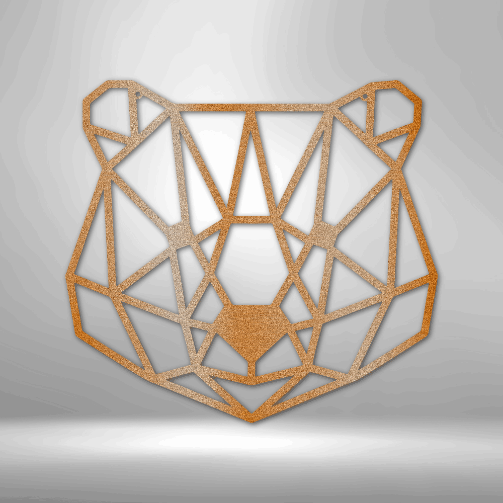 Geometric Bear - Metal Sign