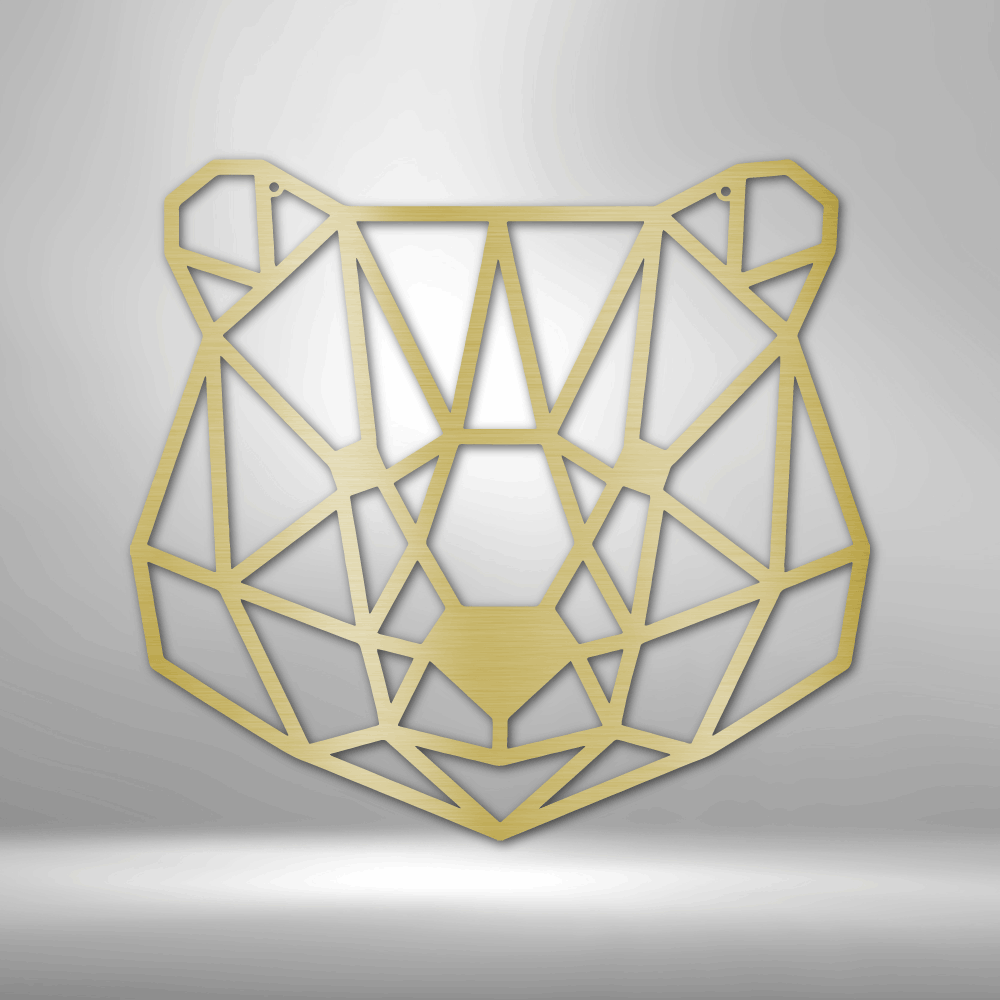 Geometric Bear - Metal Sign