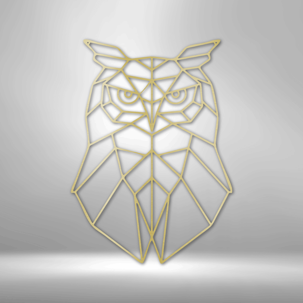 Geometric Owl - Metal Sign