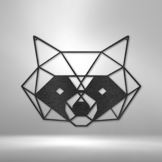 Geometric Raccoon|Metal Wall Art| Geometric Metal Raccon Décor| Home Office Decoration| Wildlife Lover Gift| Wall Hangings| Raccon Sign| Farmhouse Décor