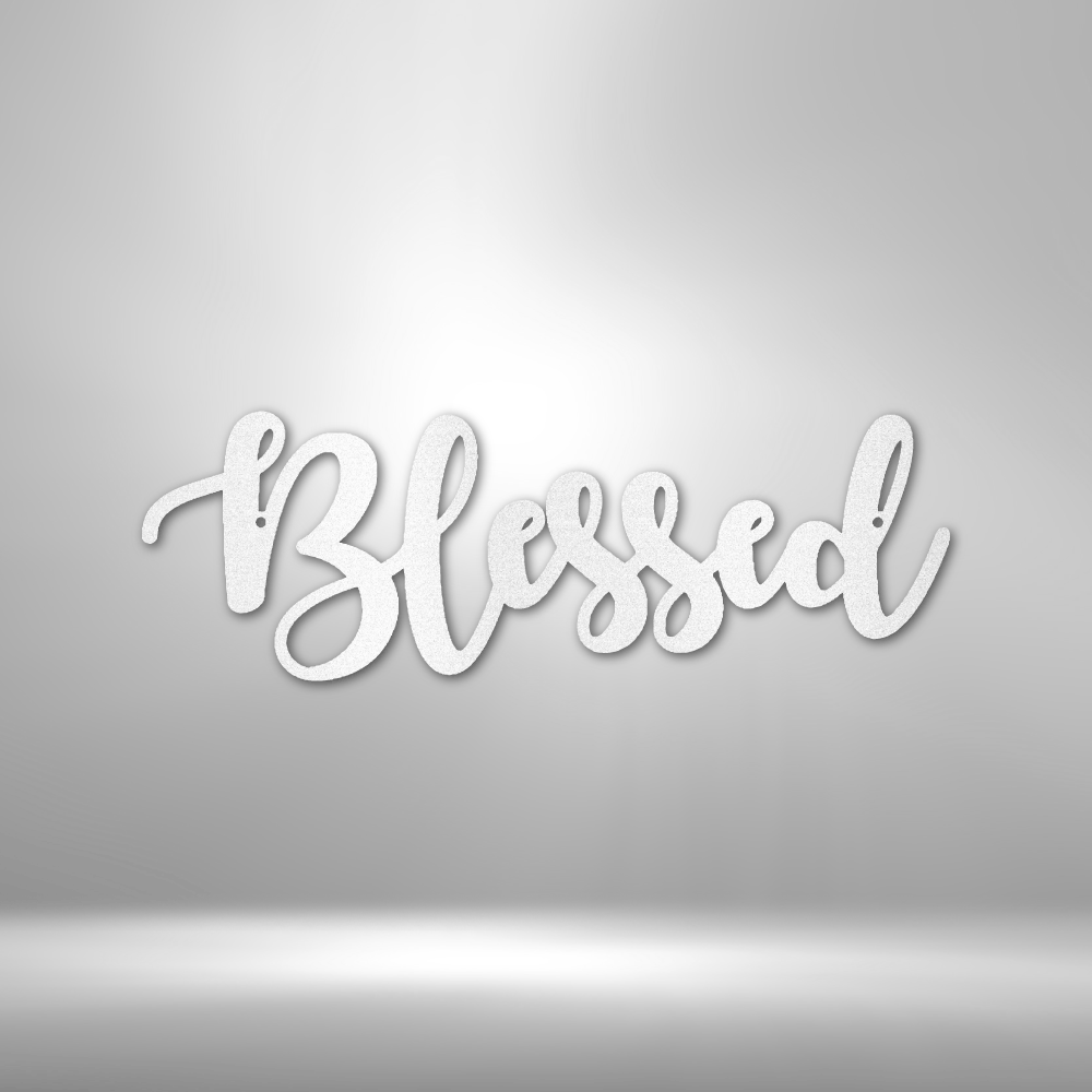 Blessed Script Metal Sign Wall Decoration Metal Art Wall Hangings Quote Wall Art Metal Sign Wall Sign Housewarming Gift