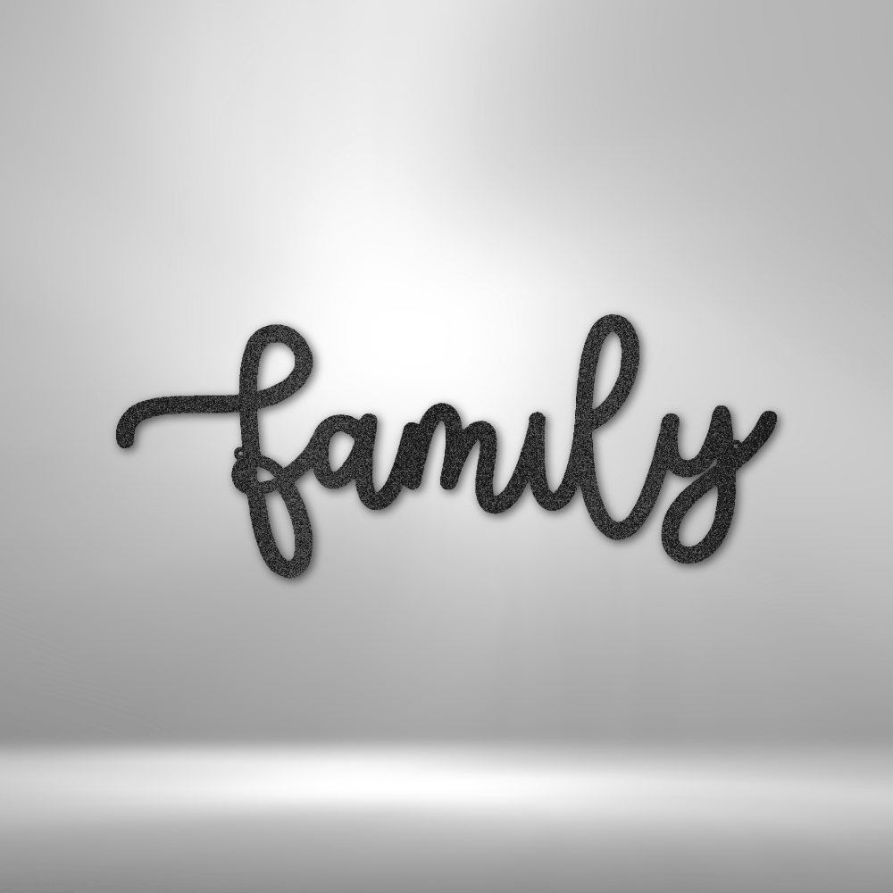 Family Script|Metal Sign| Metal Wall Decoration| Metal Art| Wall Hangings| Quote Wall Art| Metal Sign|Wall Sign| Housewarming Gift