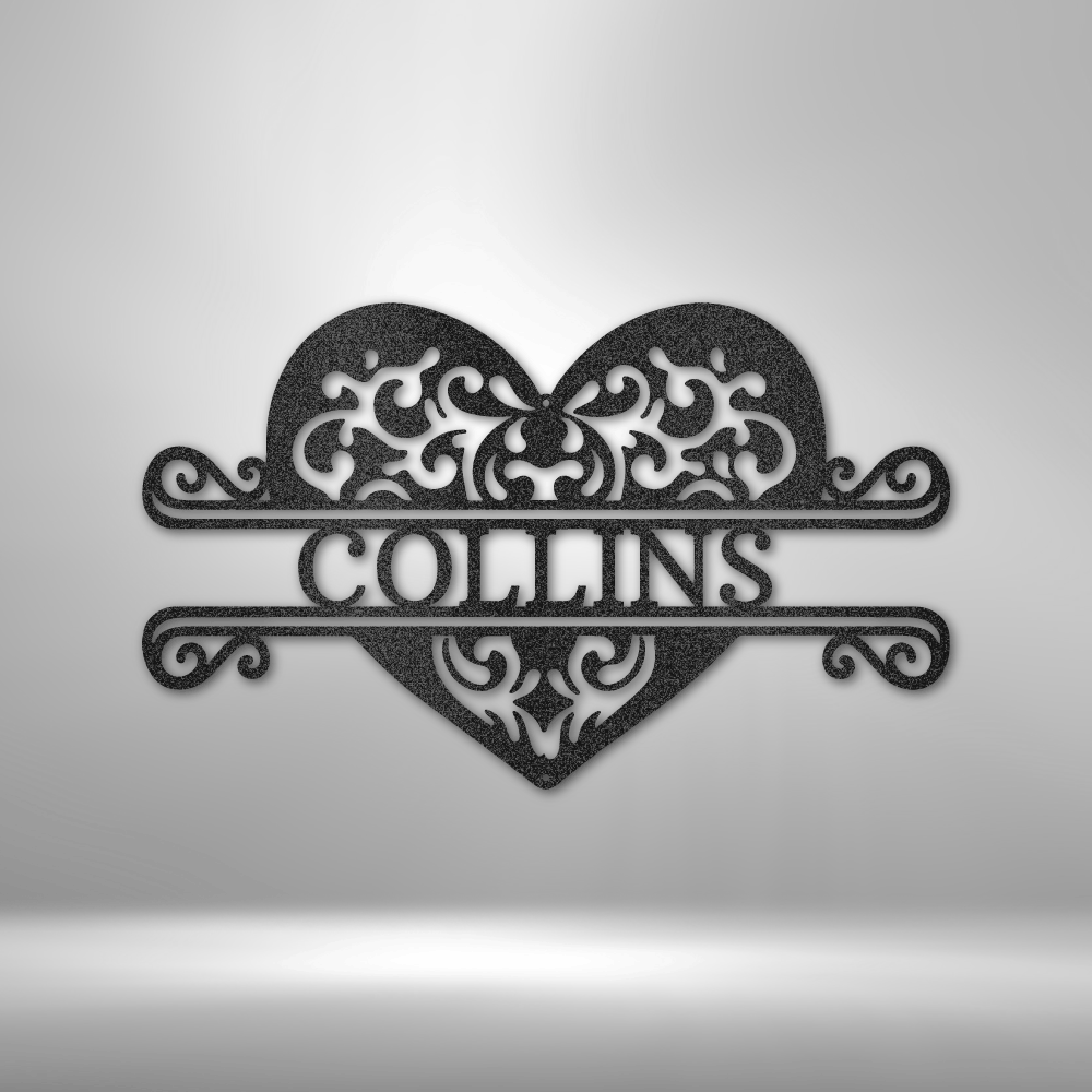 Products Fancy Heart Monogram|Personalized Wedding Gift for Couple | Custom Name Sign | Wedding Date Sign| Custom Fancy Heart Metal Sign| Anniversary Gift | Bridal Shower Gift