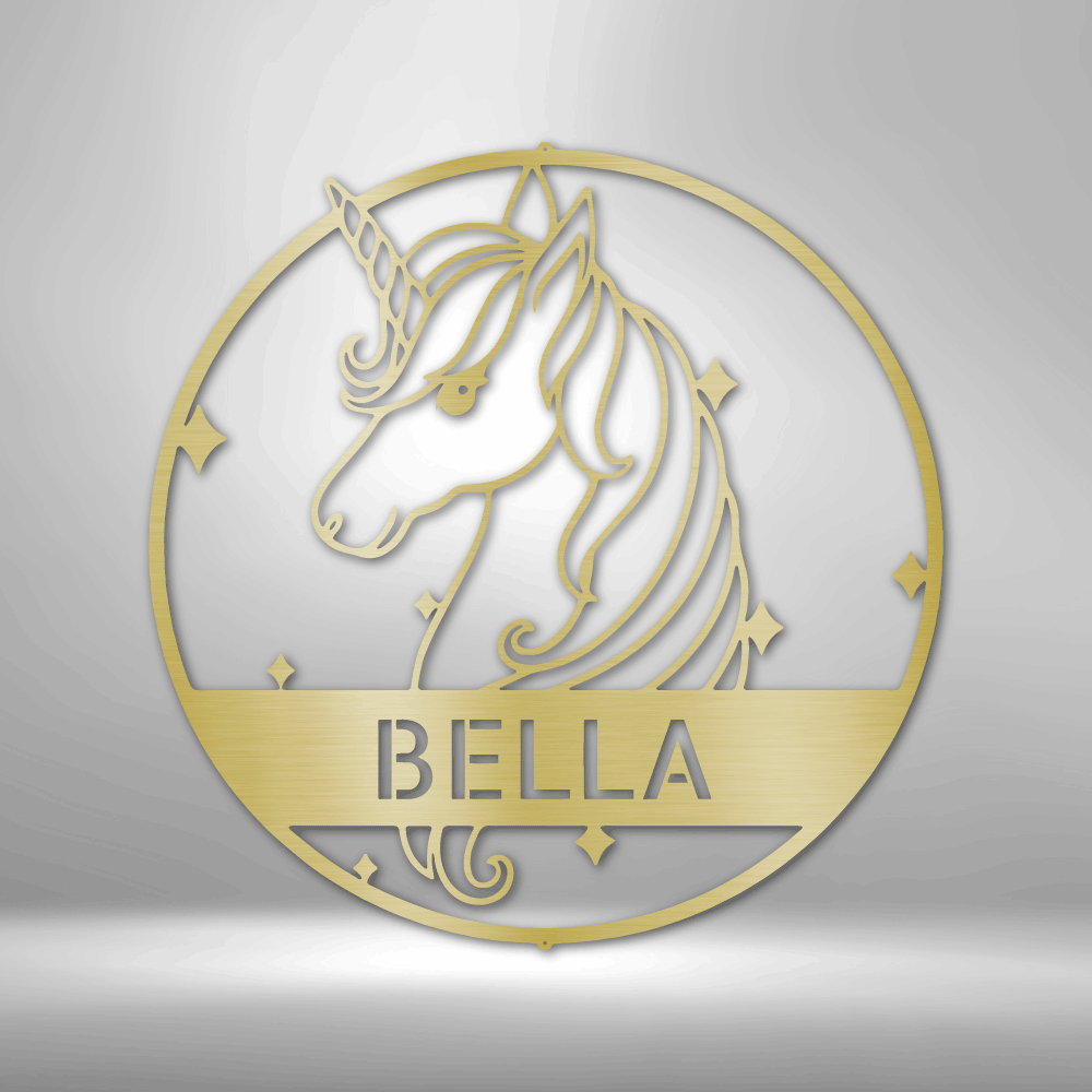 Custom Cute Unicorn Monogram Personalized Gift Custom Name Sign Birthday Name Sign Custom metal Sign Anniversary Gift Bridal Shower Gift