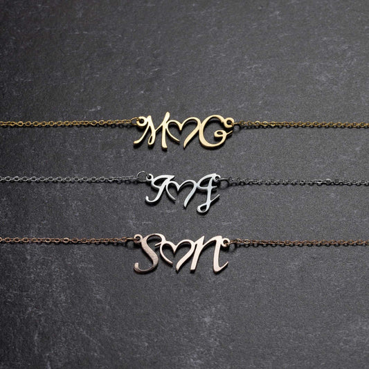 Custom Initials Necklace for Maid of Honor Initials Necklace for Bridesmaid Wedding Gift for Best Friend Birthday gift