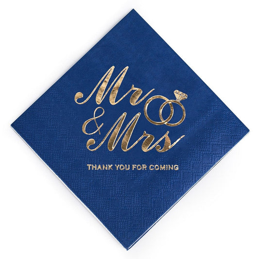 Custom Mr&Mrs Wedding Paper Napkins